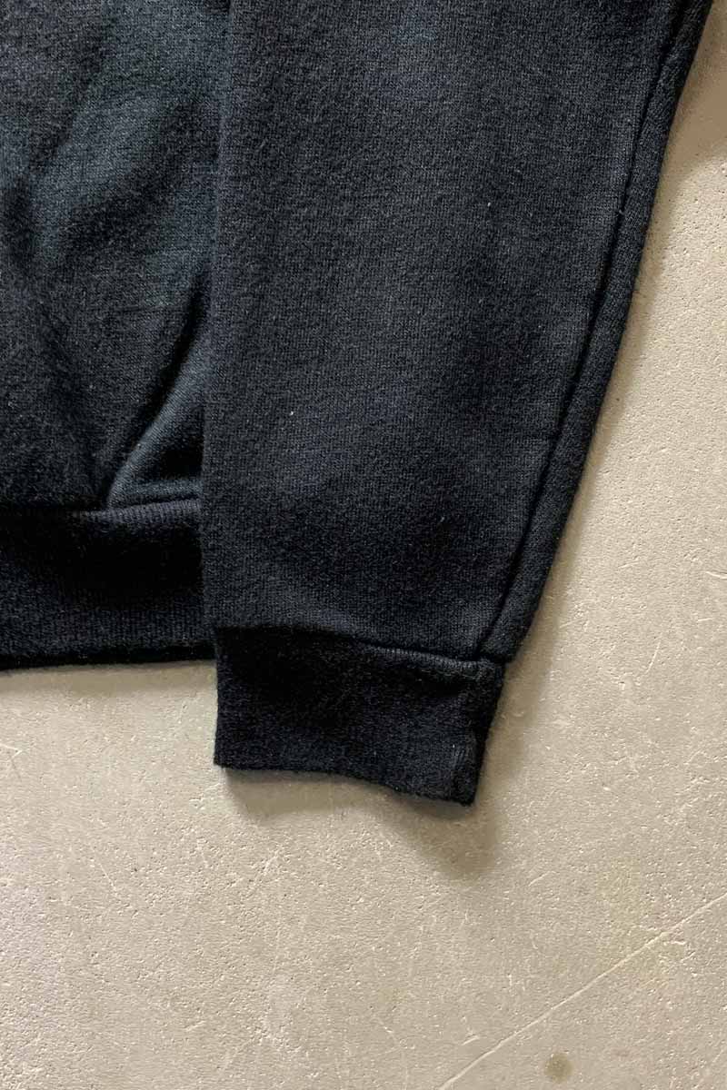 MADE IN USA 80s ZIP ACRYLIC KNIT JACKET / BLACK [SIZE: L USED]