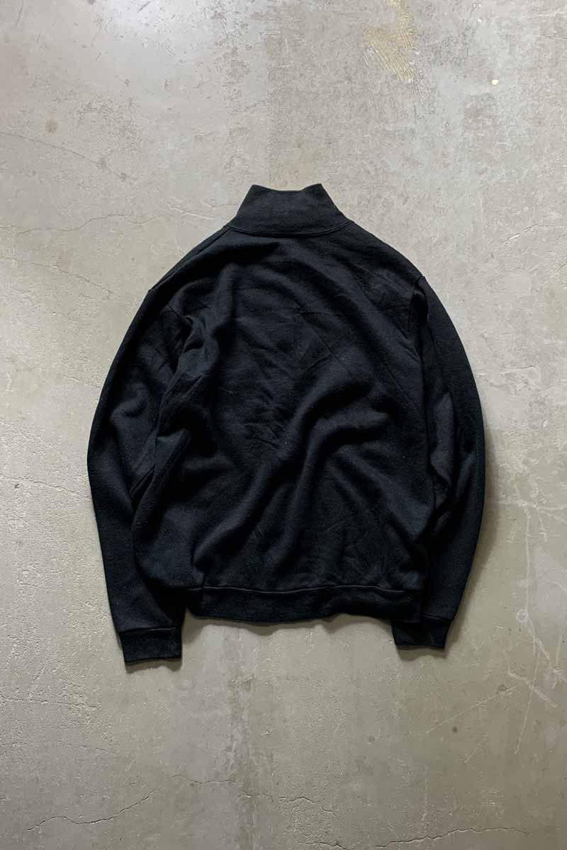 MADE IN USA 80s ZIP ACRYLIC KNIT JACKET / BLACK [SIZE: L USED]