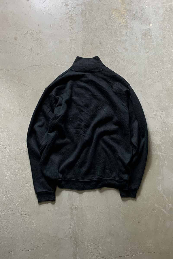 MADE IN USA 80s ZIP ACRYLIC KNIT JACKET / BLACK [SIZE: L USED]