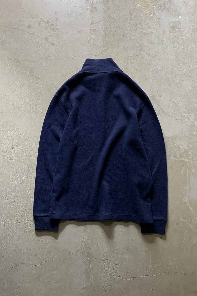 HALF ZIP COTTON KNIT SWEATER / NAVY [SIZE: M USED]