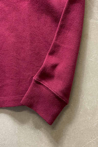 HALF ZIP COTTON KNIT SWEATER / BURGUNDY [SIZE: L USED]