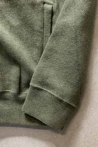 90'S FULL ZIP COTTON KNIT SWEATER / OLIVE [SIZE: M USED]