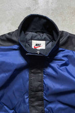 画像をギャラリービューアに読み込む, 90&#39;S BI COLOR HALF ZIP PULLOVER NYLON PUFF JACKET / NAVY［ SIZE: XL USED ]
