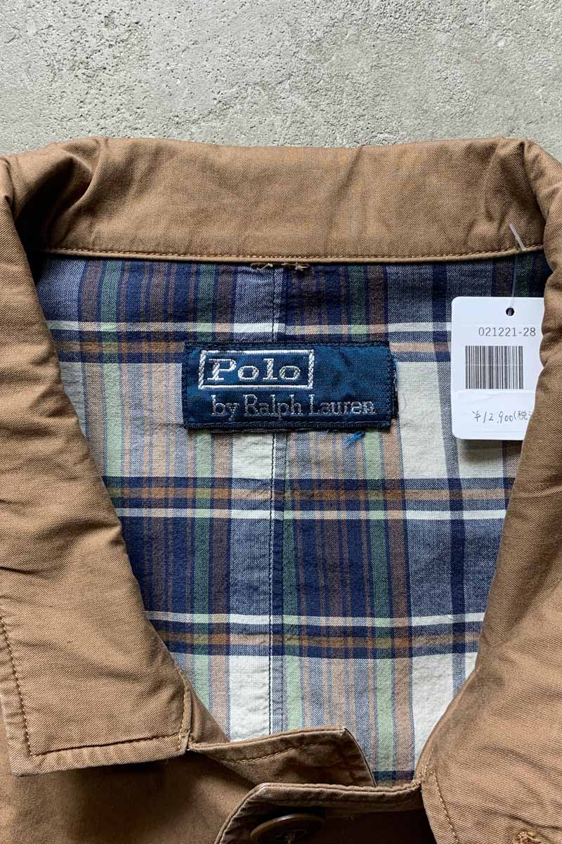 90'S COTTON SAFARI JACKET / BROWN [SIZE: L USED]