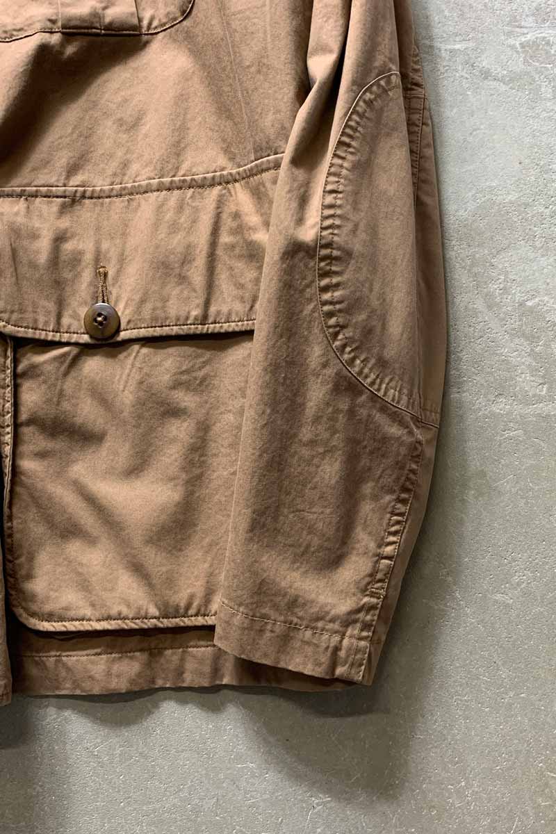 90'S COTTON SAFARI JACKET / BROWN [SIZE: L USED]