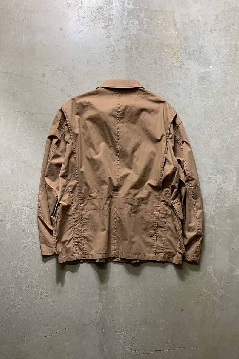 90'S COTTON SAFARI JACKET / BROWN [SIZE: L USED]