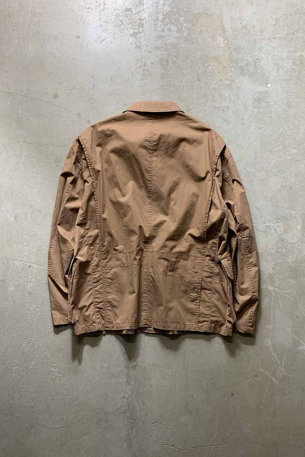 90'S COTTON SAFARI JACKET / BROWN [SIZE: L USED]