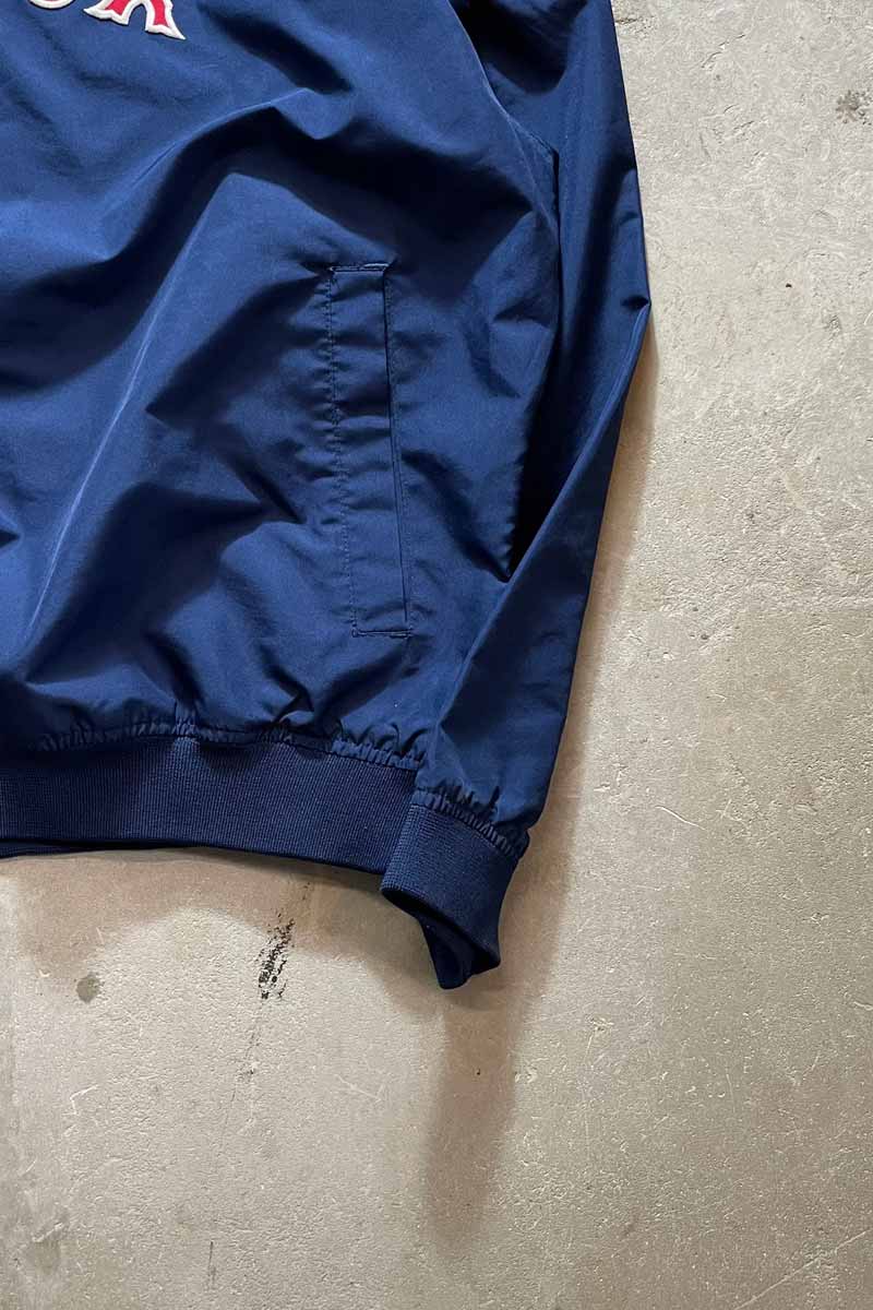 RED SOX V-NECK PULLOVER NYLON JACKET / NAVY [SIZE: M USED]