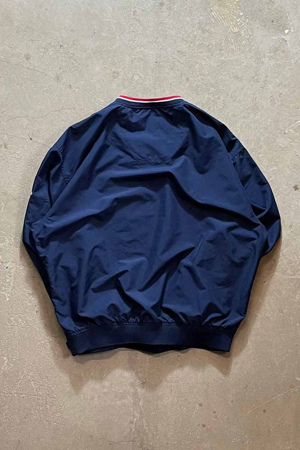 RED SOX V-NECK PULLOVER NYLON JACKET / NAVY [SIZE: M USED]