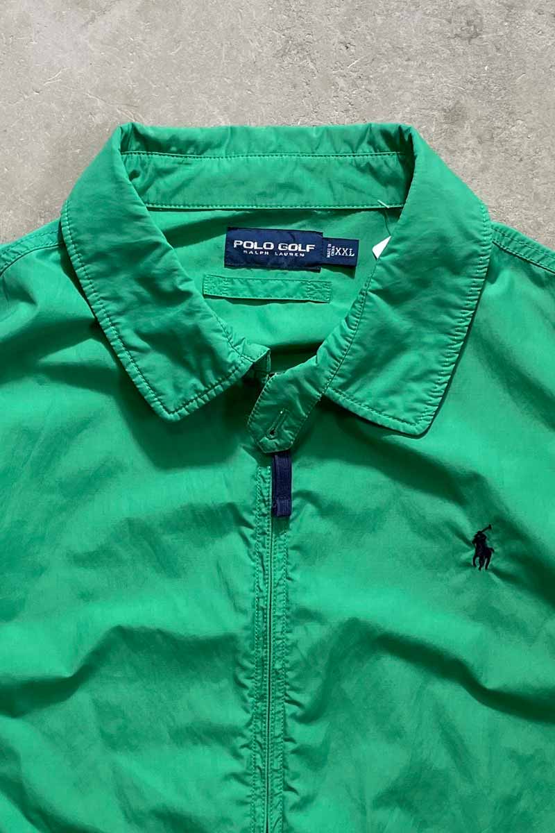 90'S NYLON ZIP JACKET / GREEN [SIZE: XXL USED]