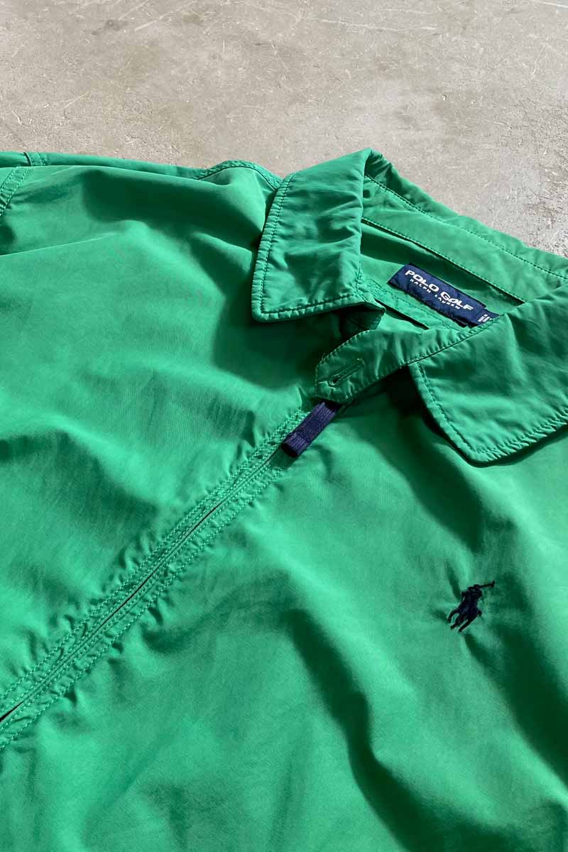 90'S NYLON ZIP JACKET / GREEN [SIZE: XXL USED]