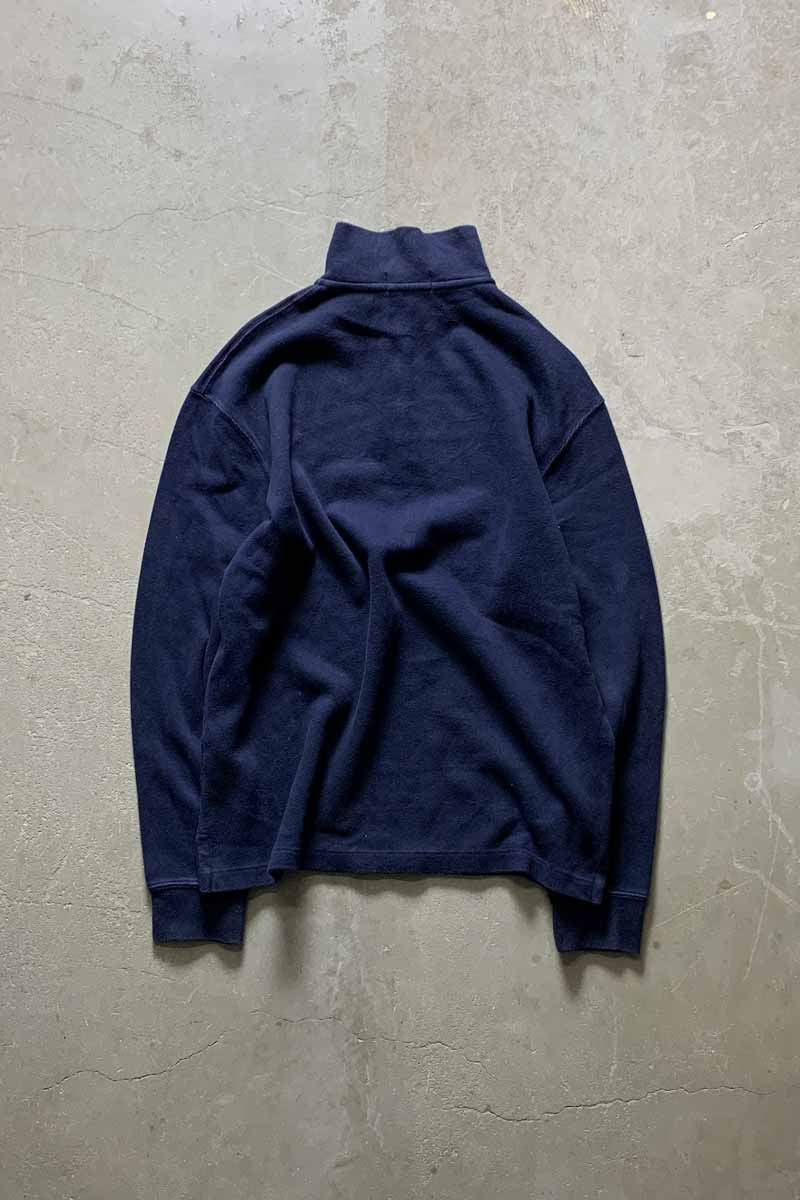 HALF ZIP COTTON KNIT SWEATER / NAVY [SIZE: M USED]