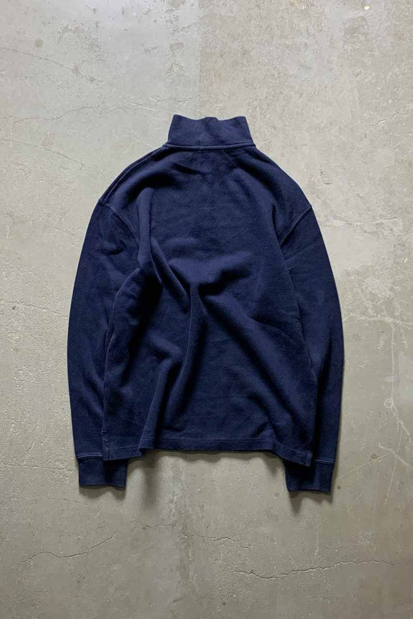 HALF ZIP COTTON KNIT SWEATER / NAVY [SIZE: M USED]