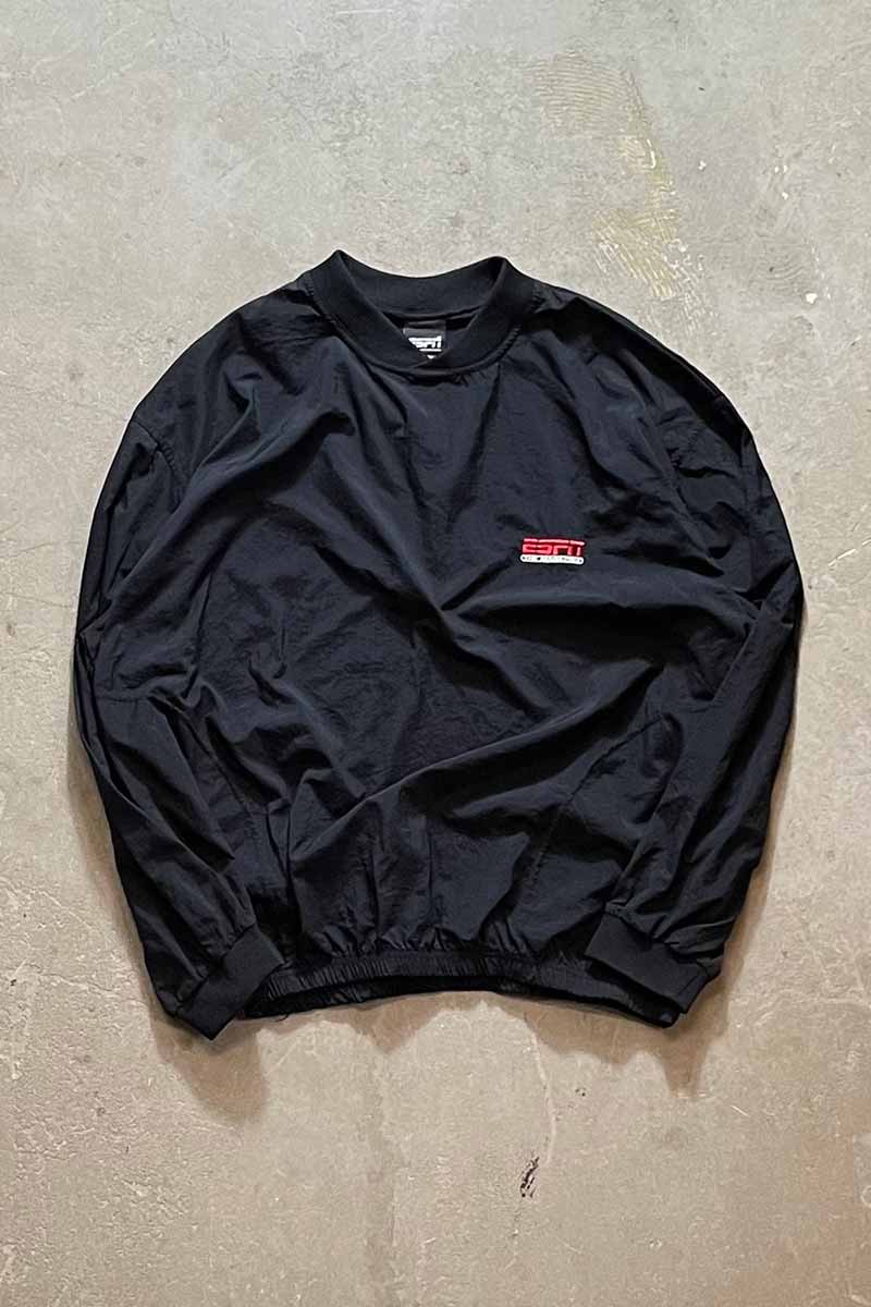 MADE IN MEXICO 90'S V-NECK PULLOVER NYLON JACKET / BLACK [SIZE: XL USED]