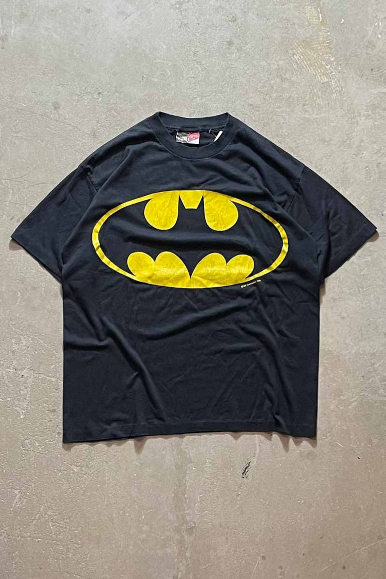 MADE IN USA 89'S S/S BATMAN LOGO PRINT T-SHIRT / BLACK [SIZE: XL USED]