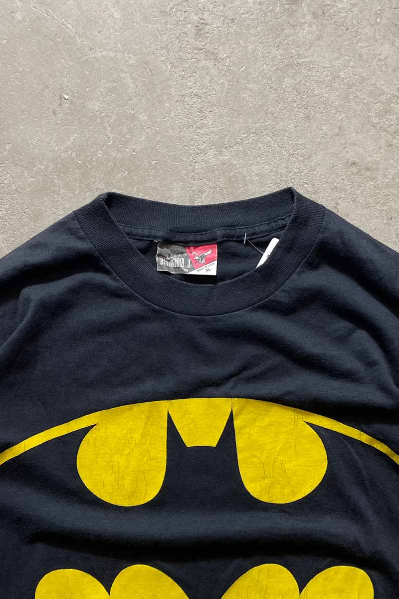 MADE IN USA 89'S S/S BATMAN LOGO PRINT T-SHIRT / BLACK [SIZE: XL USED]