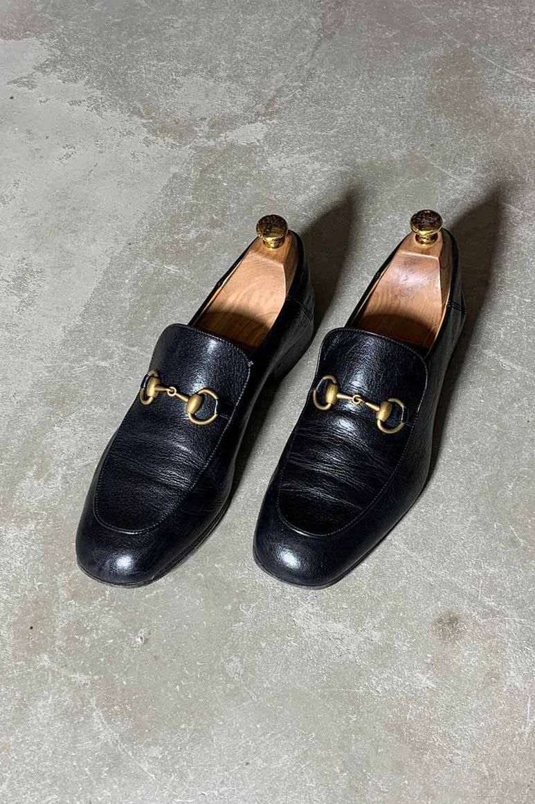 MADE IN ITALY HOUSE BIT LEATHER LOAFERS / BLACK[SIZE: US8.5 (26.5cm相当) USED]