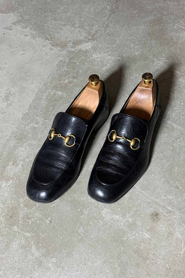 MADE IN ITALY HOUSE BIT LEATHER LOAFERS / BLACK [SIZE: US8.5 (Approx. 26.5cm) USED]