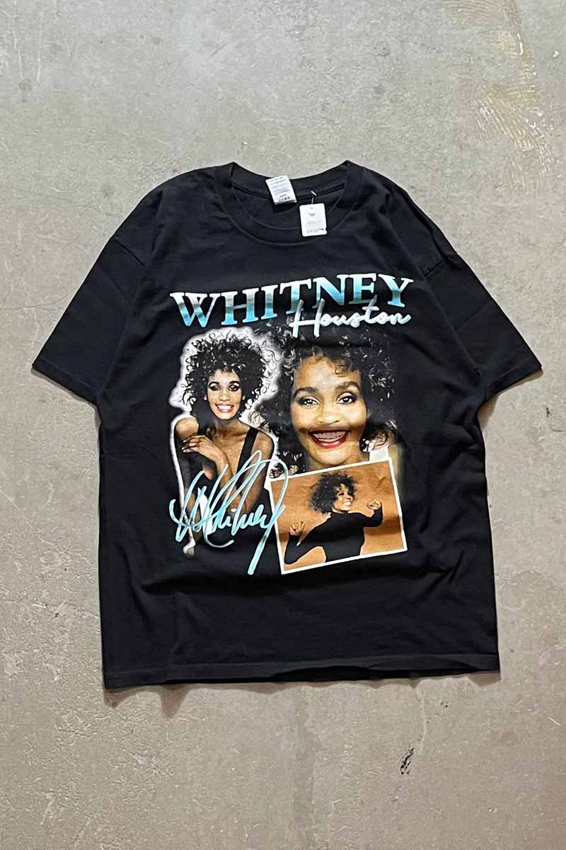 S/S WHITNEY HOUSTON T-SHIRT / BLACK [SIZE: L USED]