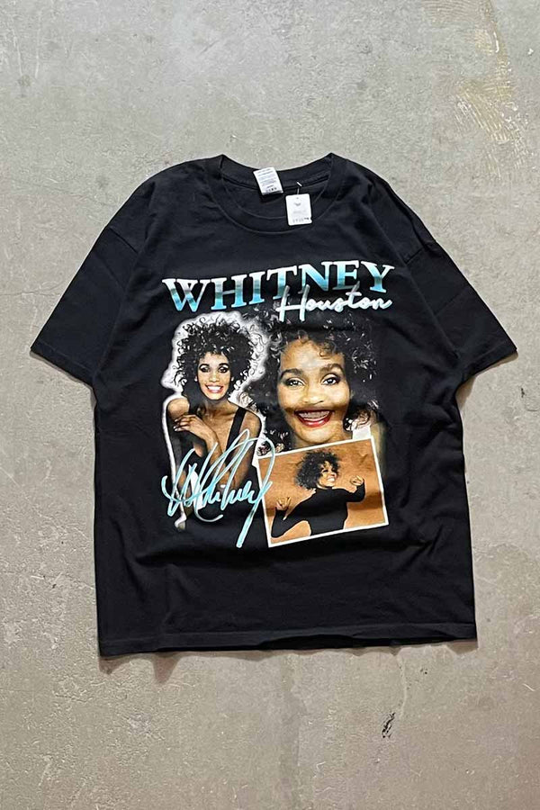 S/S WHITNEY HOUSTON T-SHIRT / BLACK [SIZE: L USED]
