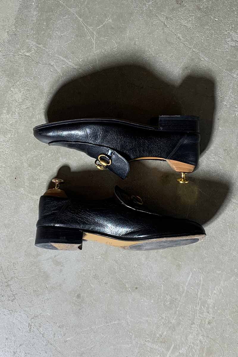 MADE IN ITALY HOUSE BIT LEATHER LOAFERS / BLACK[SIZE: US8.5 (26.5cm相当) USED]