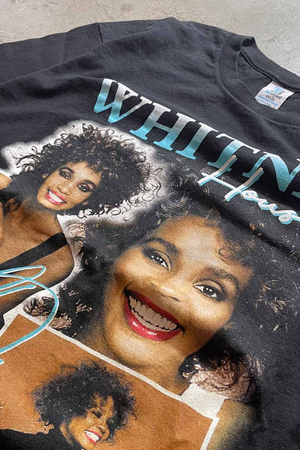 S/S WHITNEY HOUSTON T-SHIRT / BLACK [SIZE: L USED]
