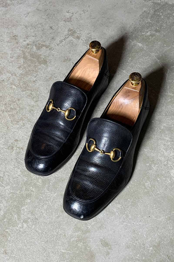 MADE IN ITALY HORSE BIT LEATHER LOAFERS / BLACK[SIZE: US8.5 (26.5cm相当) USED]
