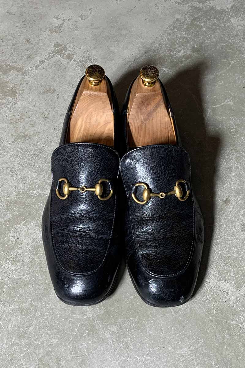 MADE IN ITALY HORSE BIT LEATHER LOAFERS / BLACK[SIZE: US8.5 (26.5cm相当) USED]