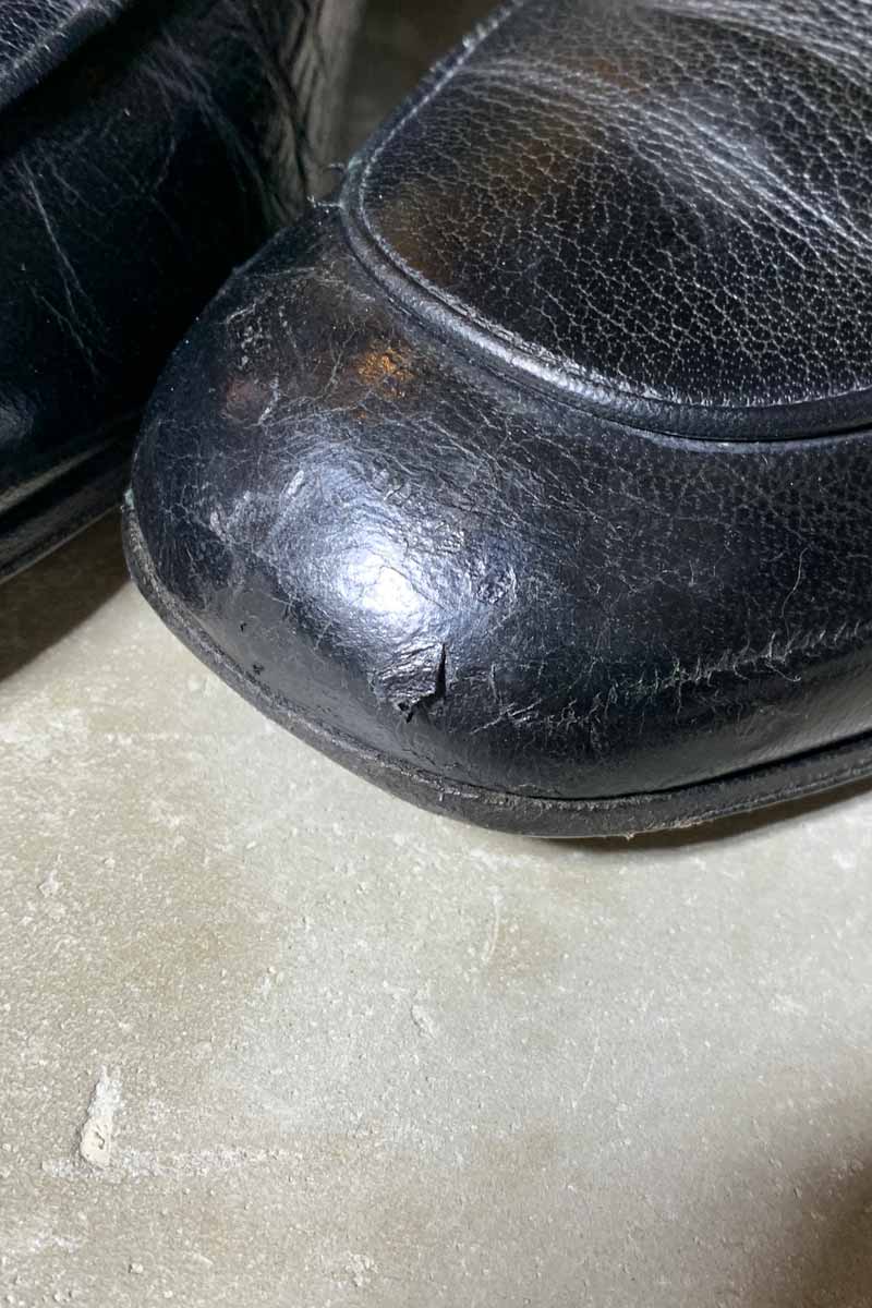 MADE IN ITALY HORSE BIT LEATHER LOAFERS / BLACK[SIZE: US8.5 (26.5cm相当) USED]