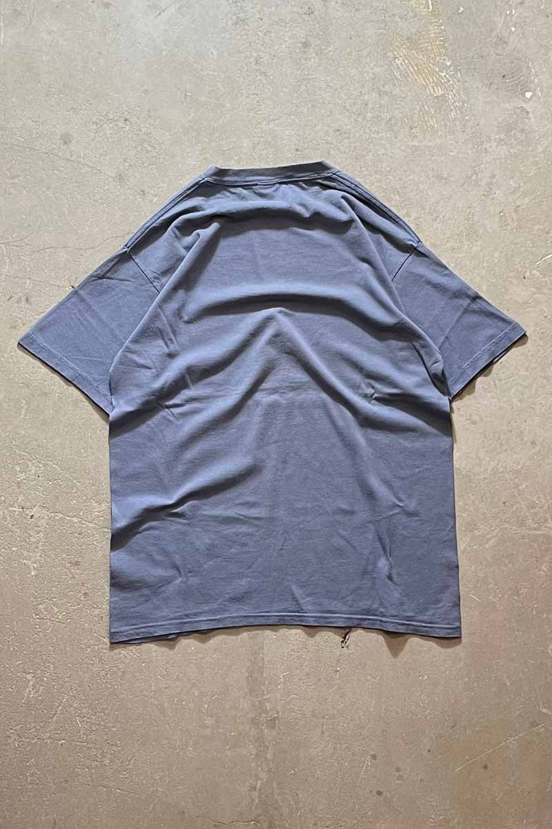 MADE IN USA 90'S S/S STATUE OF LIBERTY NY PRINT T-SHIRT / CHARCOAL BLUE [SIZE: L USED]