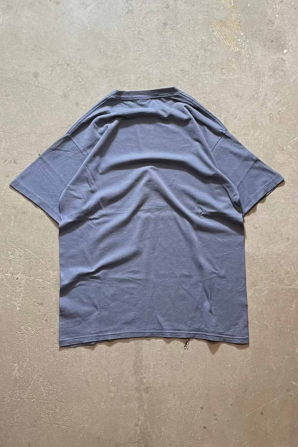 MADE IN USA 90'S S/S STATUE OF LIBERTY NY PRINT T-SHIRT / CHARCOAL BLUE [SIZE: L USED]