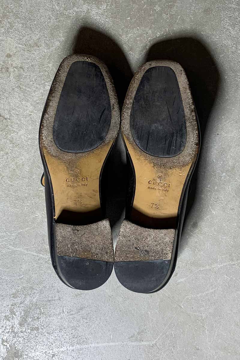 MADE IN ITALY HORSE BIT LEATHER LOAFERS / BLACK[SIZE: US8.5 (26.5cm相当) USED]