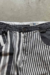 STRIPE DENIM SHORT PANTS / GRAY [SIZE: 36 USED]