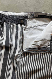 STRIPE DENIM SHORT PANTS / GRAY [SIZE: 36 USED]