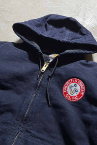 MADE IN MEXICO EALRY 00'S DUCK ACTIVE JACKET W/FLEECE LINER / NAVY [SIZE: L USED]