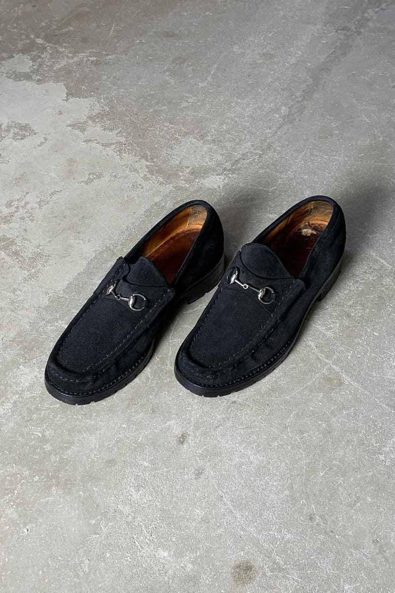 MADE IN ITARY HORSE BIT SUEDE LEATHER LOAFER / BLACK [SIZE: US6 (24cm相当) USED]