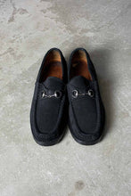 画像をギャラリービューアに読み込む, MADE IN ITARY HORSE BIT SUEDE LEATHER LOAFER / BLACK [SIZE: US6 (24cm相当) USED]
