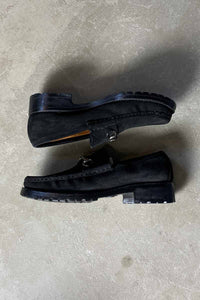 MADE IN ITARY HORSE BIT SUEDE LEATHER LOAFER / BLACK [SIZE: US6 (24cm相当) USED]