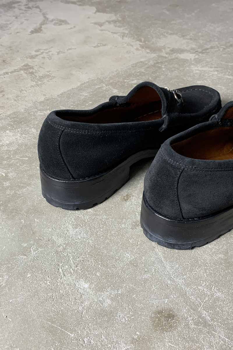MADE IN ITARY HORSE BIT SUEDE LEATHER LOAFER / BLACK [SIZE: US6 (24cm相当) USED]
