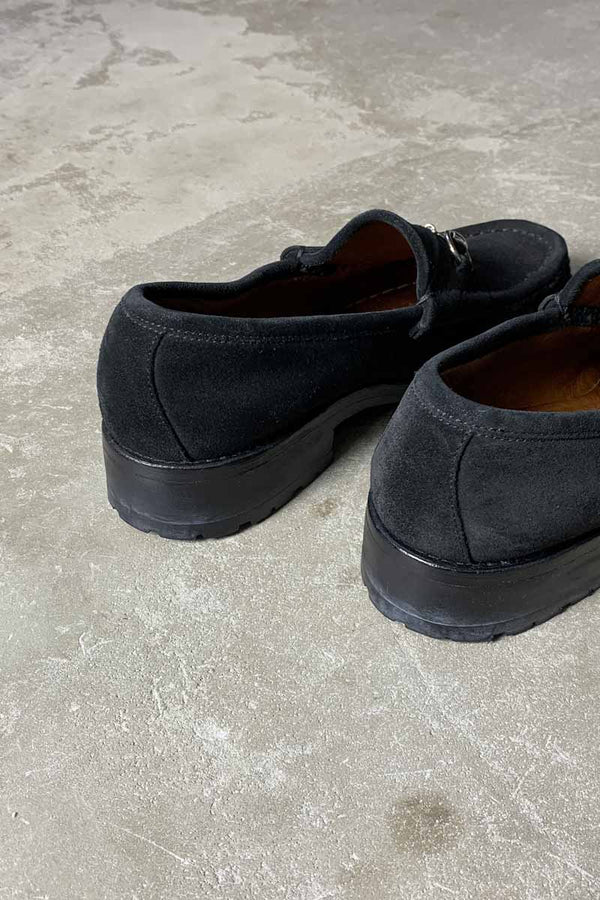 MADE IN ITARY HORSE BIT SUEDE LEATHER LOAFER / BLACK [SIZE: US6 (24cm相当) USED]