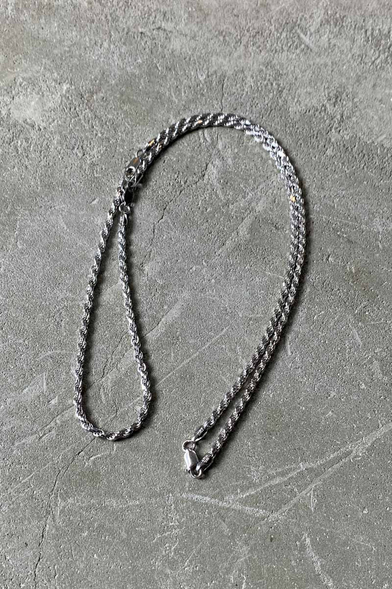 MADA IN ITALY 925 SILVER FRENCH ROPE NECKLACE [SIZE: ONE SIZE USED]