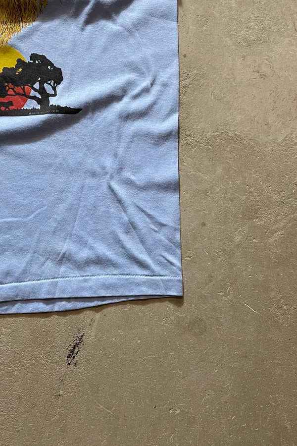 MADE IN USA 87'S S/S LION ANIMAL PRINT T-SHIRT / SKY [SIZE: L USED]