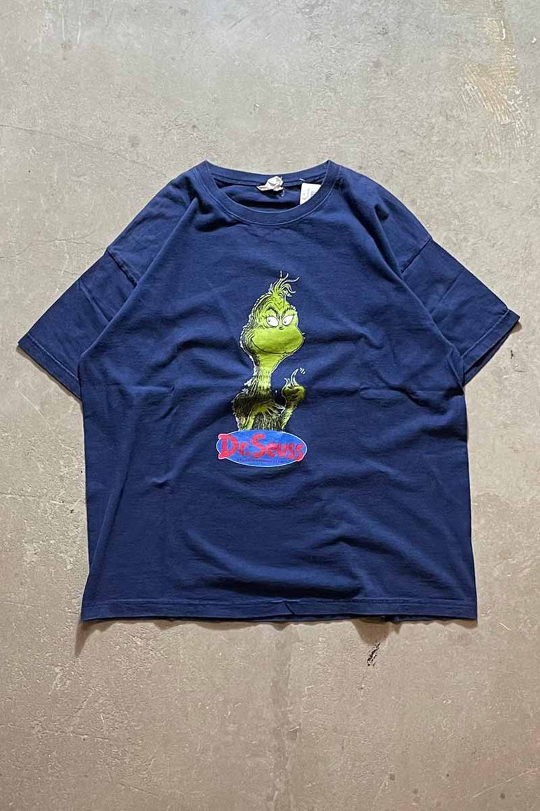 MADE IN USA 94'S S/S GRINCH PRINT MOVIE T-SHIRT / NAVY [SIZE: L USED]