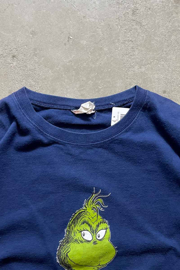 MADE IN USA 94'S S/S GRINCH PRINT MOVIE T-SHIRT / NAVY [SIZE: L USED]