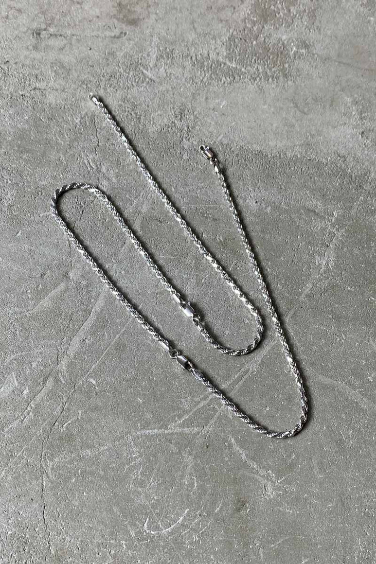 MADA IN ITALY 925 SILVER FRENCH ROPE NECKLACE [SIZE: ONE SIZE USED]