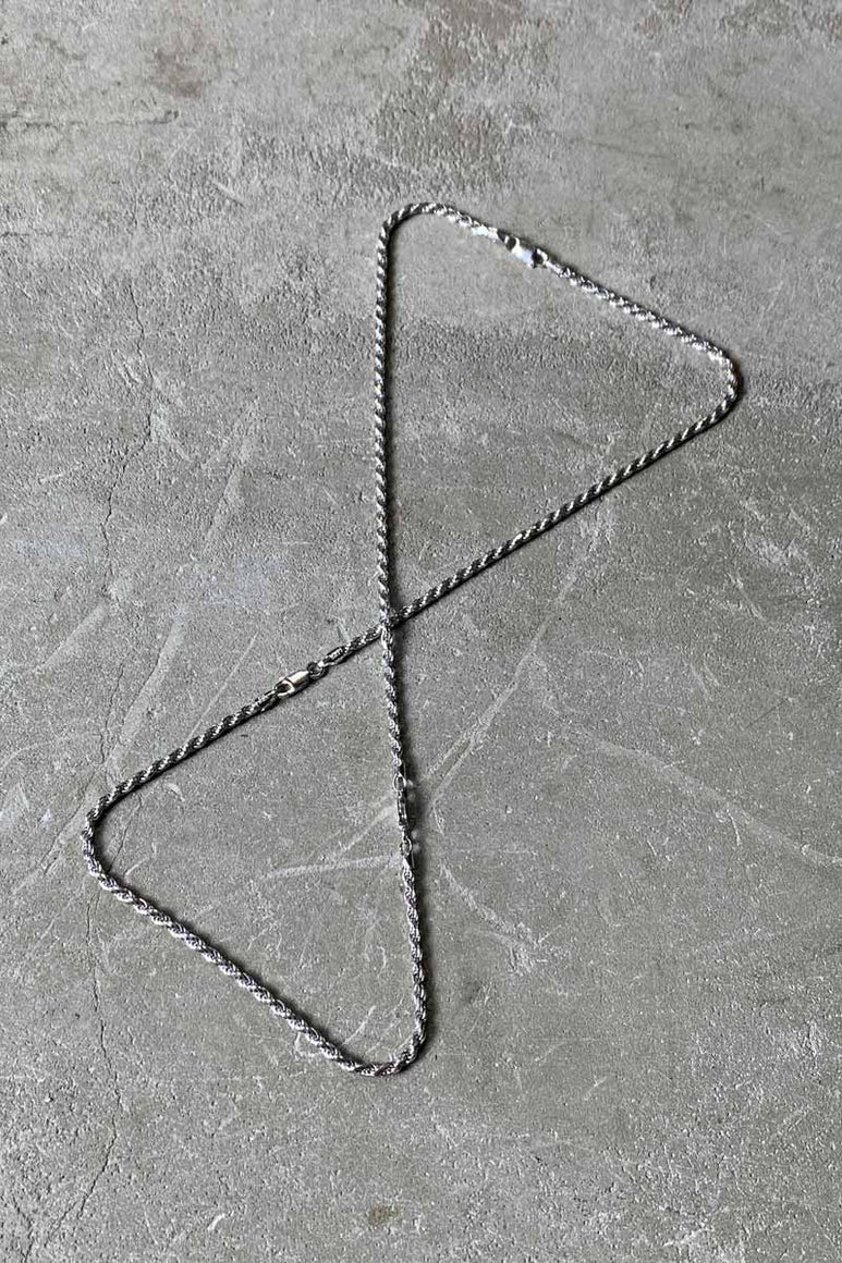 MADA IN ITALY 925 SILVER FRENCH ROPE NECKLACE [SIZE: ONE SIZE USED]