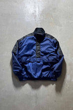 画像をギャラリービューアに読み込む, 90&#39;S BI COLOR HALF ZIP PULLOVER NYLON PUFF JACKET / NAVY［ SIZE: XL USED ]
