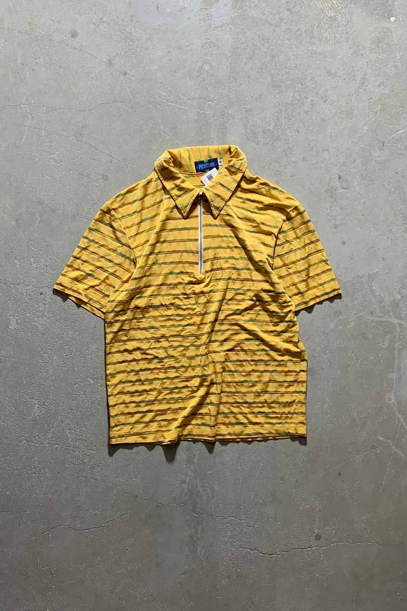 S/S COMPRESSION HALF-ZIP POLO SHIRT / YELLOW [SIZE:M USED]
