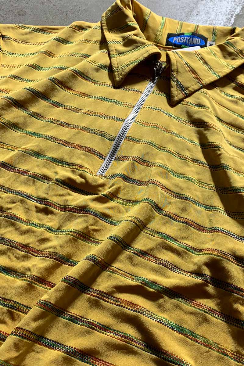 S/S COMPRESSION HALF-ZIP POLO SHIRT / YELLOW [SIZE:M USED]