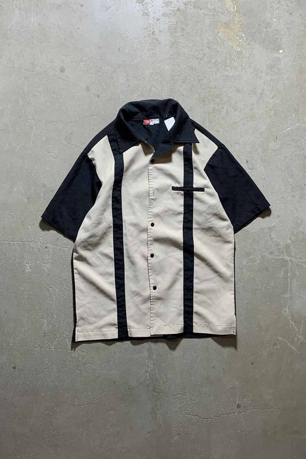 Y2K EARLY 00'S S/S BOWLING SHIRT / BLACK [SIZE: M USED]